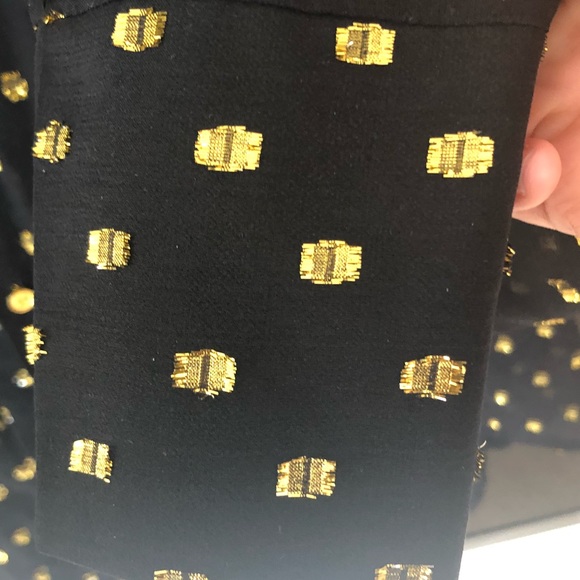 Sheer silk gold black dot blouse - Picture 3 of 6